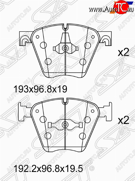 4 549 р. Колодки тормозные SAT (передние)  BMW X6  F16 (2014-2020)  с доставкой в г. Таганрог