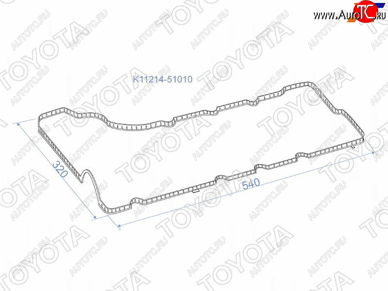 1 199 р. Прокладка клапанной крышки LH (1VDFTV) TOYOTA  Toyota Land Cruiser  200 (2007-2015) дорестайлинг, 1-ый рестайлинг  с доставкой в г. Таганрог