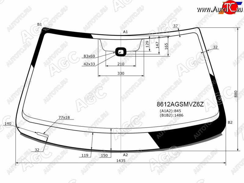 13 999 р. Стекло лобовое (Датчик дождя Молдинг Сборка Россия) AGC Volkswagen Jetta A6 седан рестайлинг (2015-2018)  с доставкой в г. Таганрог