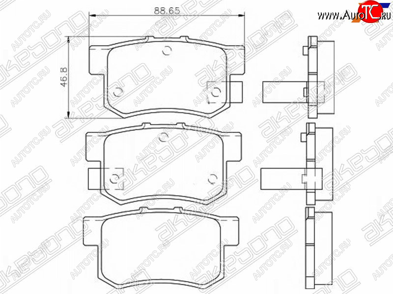 3 199 р. Задние колодки тормозные AKEBONO Honda CR-V RD4,RD5,RD6,RD7,RD9  дорестайлинг (2001-2004)  с доставкой в г. Таганрог