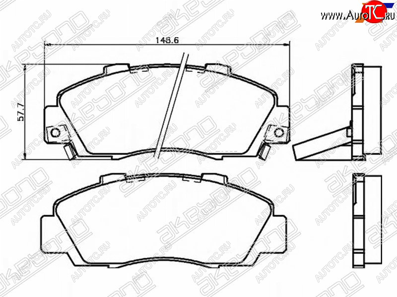 2 599 р. Колодки тормозные AKEBONO (передние)  Honda Odyssey  1 - StepWagon  RF1,RF2  с доставкой в г. Таганрог