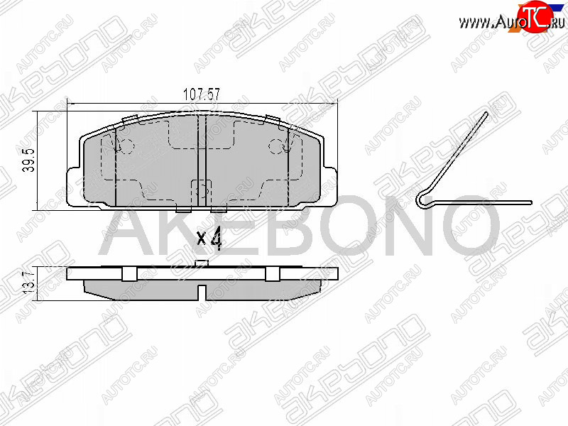 2 379 р. Задние тормозные колодки AKEBONO  Mazda 323/Familia  седан - Premacy  с доставкой в г. Таганрог