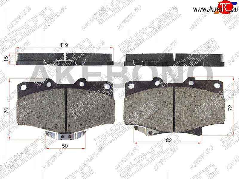 2 069 р. Колодки тормозные AKEBONO (передние)  Toyota Land Cruiser  80 (1989-1997)  с доставкой в г. Таганрог