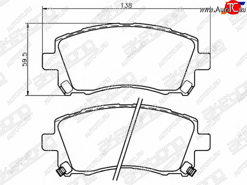 2 089 р. Колодки тормозные AKEBONO (передние) Subaru Forester SF рестайлинг (2000-2002)  с доставкой в г. Таганрог