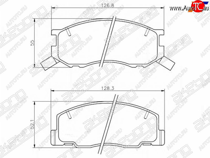 2 369 р. Колодки тормозные AKEBONO (передние) Toyota LiteAce Noah (1996-2001)  с доставкой в г. Таганрог