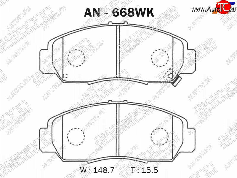 3 479 р. Колодки тормозные AKEBONO (передние) Honda Accord CU седан дорестайлинг (2008-2011)  с доставкой в г. Таганрог