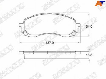 2 979 р. Колодки тормозные AKEBONO (передние)  Subaru Forester  SH (2008-2013)  с доставкой в г. Таганрог. Увеличить фотографию 1