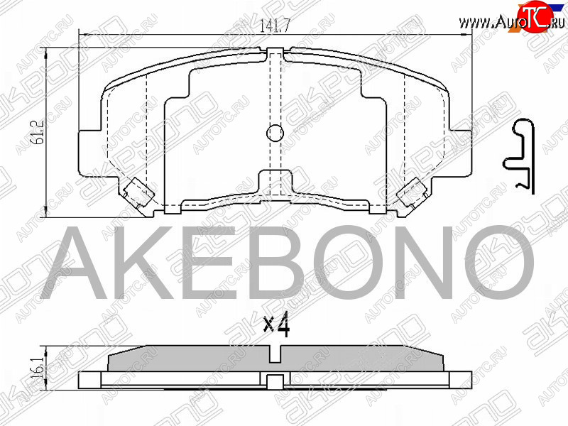 3 679 р. Колодки тормозные AKEBONO (передние) Mazda CX-5 KE рестайлинг (2015-2017)  с доставкой в г. Таганрог