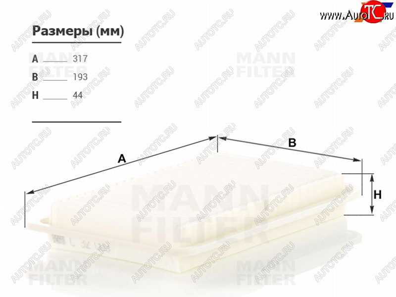 1 749 р. Фильтр воздушный MANN  Toyota Harrier (XU30,  XU60,  XU80), Highlander (XU40,  XU50,  XU70), Kluger (XU40,  XU50)  с доставкой в г. Таганрог