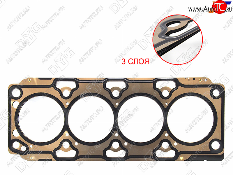 3 299 р. Прокладка ГБЦ D4EB 2,2 металл (T-1,3) DYG  Hyundai Santa Fe ( SM,  CM,  DM,  TM) (2000-2022) дорестайлинг, рестайлинг, дорестайлинг, рестайлинг, дорестайлинг, рестайлинг  с доставкой в г. Таганрог