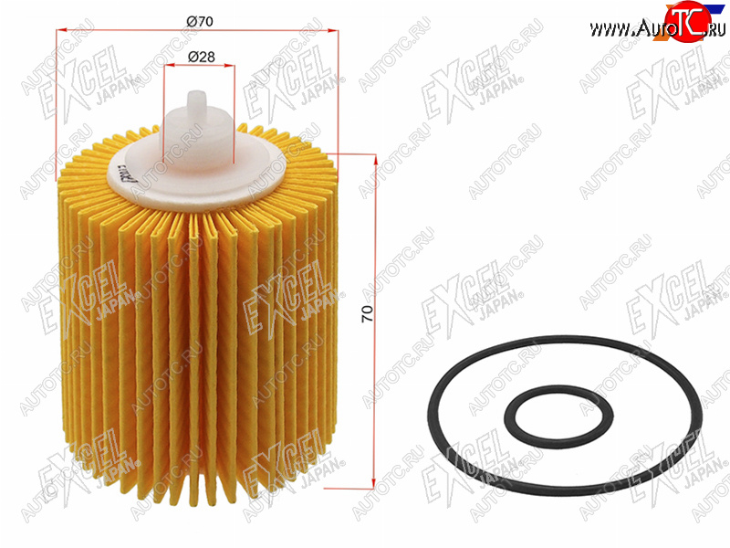 699 р. Фильтр масляный (картридж) EXCEL JAPAN  Lexus RX350 ( AL10,  AL20) (2008-2019), Toyota Camry ( XV40,  XV50,  XV55,  XV70) (2006-2025)  с доставкой в г. Таганрог