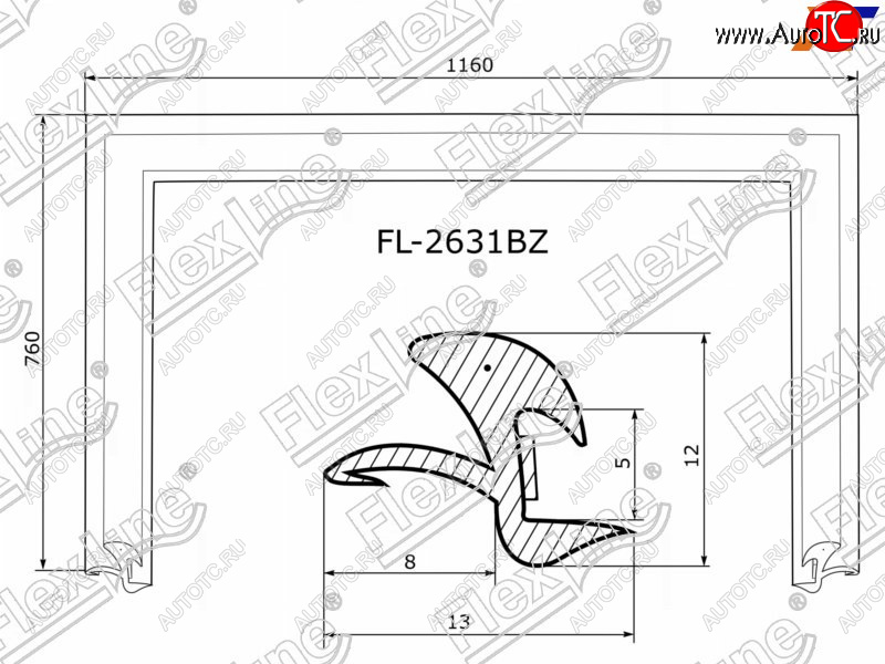 2 589 р. Молдинг лобового стекла (П-образный) FLEXLINE Honda Jazz (2008-2015)  с доставкой в г. Таганрог