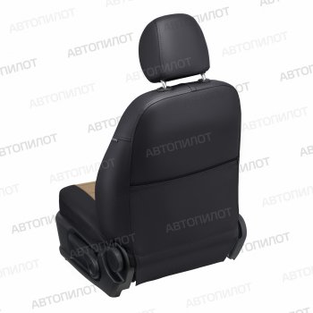 13 849 р. Чехлы сидений (экокожа) Автопилот  Chevrolet Aveo ( T200,  T250) (2002-2011) хэтчбек 5 дв, хэтчбек 5 дв рестайлинг (черный/темно-бежевый)  с доставкой в г. Таганрог. Увеличить фотографию 4