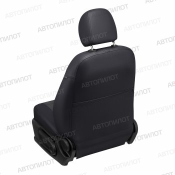 7 799 р. Чехлы сидений (экокожа/алькантара) Автопилот  Chevrolet Aveo  T300 (2011-2015) седан, хэтчбек (черный/темно-серый)  с доставкой в г. Таганрог. Увеличить фотографию 4