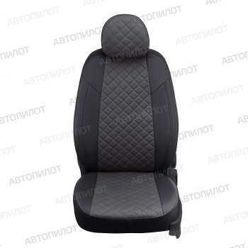 14 899 р. Чехлы сидений (экокожа) Автопилот Ромб  Ford S-Max  CJ (2014-2019) (черный/серый)  с доставкой в г. Таганрог. Увеличить фотографию 2