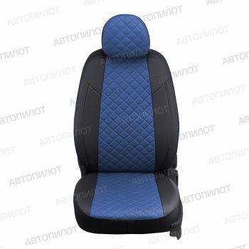 14 499 р. Чехлы сидений (экокожа) Автопилот Ромб  Ford S-Max  CJ (2014-2019) (черный/синий)  с доставкой в г. Таганрог. Увеличить фотографию 3