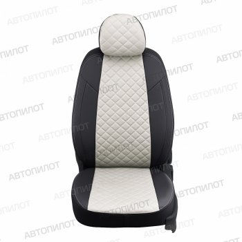 14 899 р. Чехлы сидений (экокожа) Автопилот Ромб  Ford S-Max  CJ (2014-2019) (черный/белый)  с доставкой в г. Таганрог. Увеличить фотографию 3