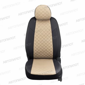 14 899 р. Чехлы сидений (экокожа) Автопилот Ромб  Ford S-Max  CJ (2014-2019) (черный/бежевый)  с доставкой в г. Таганрог. Увеличить фотографию 4