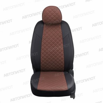 14 899 р. Чехлы сидений (экокожа) Автопилот Ромб  Ford S-Max  CJ (2014-2019) (черный/темно-коричневый)  с доставкой в г. Таганрог. Увеличить фотографию 4