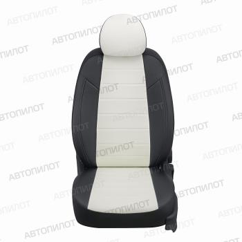 14 249 р. Чехлы на сиденья Экокожа (к. Comfort Luxe экокожа) Автопилот  Уаз Патриот ( 23632,  3163 5 дв.) (2016-2025) 2-ой рестайлинг пикап, 2-ой рестайлинг (черный/белый)  с доставкой в г. Таганрог. Увеличить фотографию 4