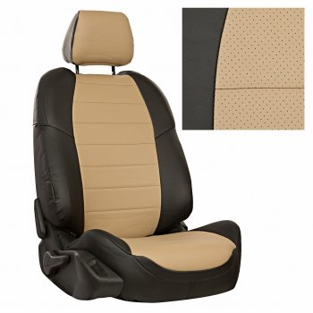 13 849 р. Чехлы на сиденья Экокожа (к. Comfort Luxe экокожа) Автопилот  Уаз Патриот ( 23632,  3163 5 дв.) (2016-2025) 2-ой рестайлинг пикап, 2-ой рестайлинг (черный/бежевый)  с доставкой в г. Таганрог. Увеличить фотографию 2