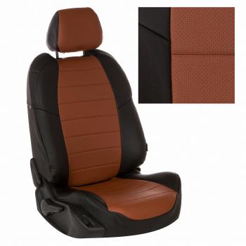 13 849 р. Чехлы на сиденья Экокожа (к. Comfort Luxe экокожа) Автопилот  Уаз Патриот ( 23632,  3163 5 дв.) (2016-2025) 2-ой рестайлинг пикап, 2-ой рестайлинг (черный/коричневый)  с доставкой в г. Таганрог. Увеличить фотографию 2