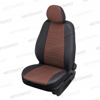 7 799 р. Чехлы на сиденья Экокожа (к. Comfort Luxe экокожа) Автопилот  Уаз Патриот ( 23632,  3163 5 дв.) (2016-2025) 2-ой рестайлинг пикап, 2-ой рестайлинг (черный/темно-коричневый)  с доставкой в г. Таганрог. Увеличить фотографию 1