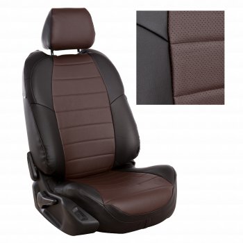 13 849 р. Чехлы на сиденья Экокожа (к. Comfort Luxe экокожа) Автопилот  Уаз Патриот ( 23632,  3163 5 дв.) (2016-2025) 2-ой рестайлинг пикап, 2-ой рестайлинг (черный/шоколад)  с доставкой в г. Таганрог. Увеличить фотографию 2