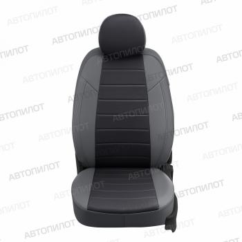 13 849 р. Чехлы на сиденья Экокожа (к. Comfort Luxe экокожа) Автопилот  Уаз Патриот ( 23632,  3163 5 дв.) (2016-2025) 2-ой рестайлинг пикап, 2-ой рестайлинг (серый/черный)  с доставкой в г. Таганрог. Увеличить фотографию 3