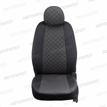 14 899 р. Чехлы на сиденья Ромб (к. Comfort Luxe экокожа) Автопилот  Уаз Патриот  23632 (2016-2025) 2-ой рестайлинг пикап (черный/темно-серый)  с доставкой в г. Таганрог. Увеличить фотографию 3