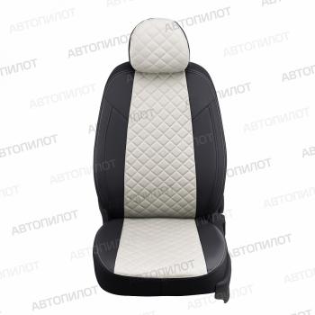 7 999 р. Чехлы на сиденья Ромб (к. Comfort Luxe экокожа) Автопилот  Уаз Патриот  23632 (2016-2025) 2-ой рестайлинг пикап (черный/белый)  с доставкой в г. Таганрог. Увеличить фотографию 3