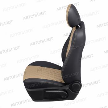 14 899 р. Чехлы на сиденья Ромб (к. Comfort Luxe экокожа) Автопилот  Уаз Патриот ( 23632,  3163 5 дв.) (2016-2025) 2-ой рестайлинг пикап, 2-ой рестайлинг (черный/темно-бежевый)  с доставкой в г. Таганрог. Увеличить фотографию 4