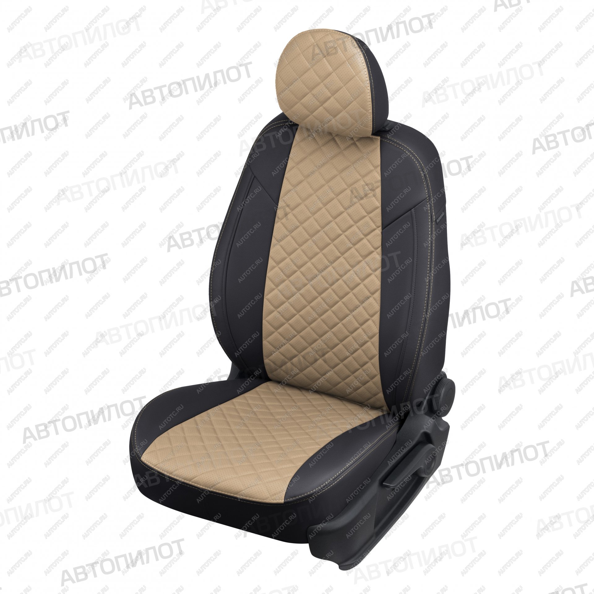 14 899 р. Чехлы на сиденья Ромб (к. Comfort Luxe экокожа) Автопилот  Уаз Патриот ( 23632,  3163 5 дв.) (2016-2025) 2-ой рестайлинг пикап, 2-ой рестайлинг (черный/темно-бежевый)  с доставкой в г. Таганрог