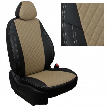 14 899 р. Чехлы на сиденья Ромб (к. Comfort Luxe экокожа) Автопилот  Уаз Патриот ( 23632,  3163 5 дв.) (2016-2025) 2-ой рестайлинг пикап, 2-ой рестайлинг (черный/темно-бежевый)  с доставкой в г. Таганрог. Увеличить фотографию 2