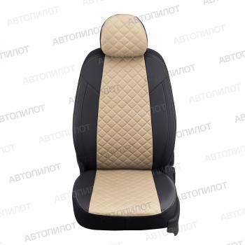 7 999 р. Чехлы на сиденья Ромб (к. Comfort Luxe экокожа) Автопилот  Уаз Патриот ( 23632,  3163 5 дв.) (2016-2025) 2-ой рестайлинг пикап, 2-ой рестайлинг (черный/бежевый)  с доставкой в г. Таганрог. Увеличить фотографию 3