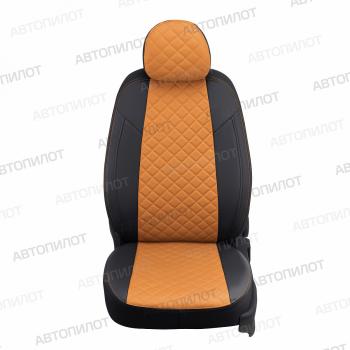 14 499 р. Чехлы на сиденья Ромб (к. Comfort Luxe экокожа) Автопилот  Уаз Патриот ( 23632,  3163 5 дв.) (2016-2025) 2-ой рестайлинг пикап, 2-ой рестайлинг (черный/оранжевый)  с доставкой в г. Таганрог. Увеличить фотографию 5