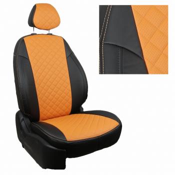 14 499 р. Чехлы на сиденья Ромб (к. Comfort Luxe экокожа) Автопилот  Уаз Патриот ( 23632,  3163 5 дв.) (2016-2025) 2-ой рестайлинг пикап, 2-ой рестайлинг (черный/оранжевый)  с доставкой в г. Таганрог. Увеличить фотографию 2