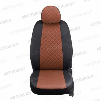 14 499 р. Чехлы на сиденья Ромб (к. Comfort Luxe экокожа) Автопилот  Уаз Патриот ( 23632,  3163 5 дв.) (2016-2025) 2-ой рестайлинг пикап, 2-ой рестайлинг (черный/коричневый)  с доставкой в г. Таганрог. Увеличить фотографию 3