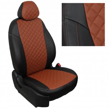 14 499 р. Чехлы на сиденья Ромб (к. Comfort Luxe экокожа) Автопилот  Уаз Патриот ( 23632,  3163 5 дв.) (2016-2025) 2-ой рестайлинг пикап, 2-ой рестайлинг (черный/коричневый)  с доставкой в г. Таганрог. Увеличить фотографию 2