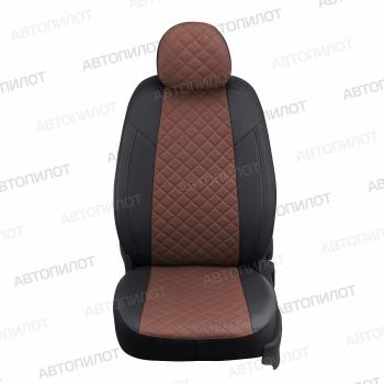 7 999 р. Чехлы на сиденья Ромб (к. Comfort Luxe экокожа) Автопилот  Уаз Патриот ( 23632,  3163 5 дв.) (2016-2025) 2-ой рестайлинг пикап, 2-ой рестайлинг (черный/темно-коричневый)  с доставкой в г. Таганрог. Увеличить фотографию 3