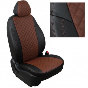 7 999 р. Чехлы на сиденья Ромб (к. Comfort Luxe экокожа) Автопилот  Уаз Патриот ( 23632,  3163 5 дв.) (2016-2025) 2-ой рестайлинг пикап, 2-ой рестайлинг (черный/темно-коричневый)  с доставкой в г. Таганрог. Увеличить фотографию 2