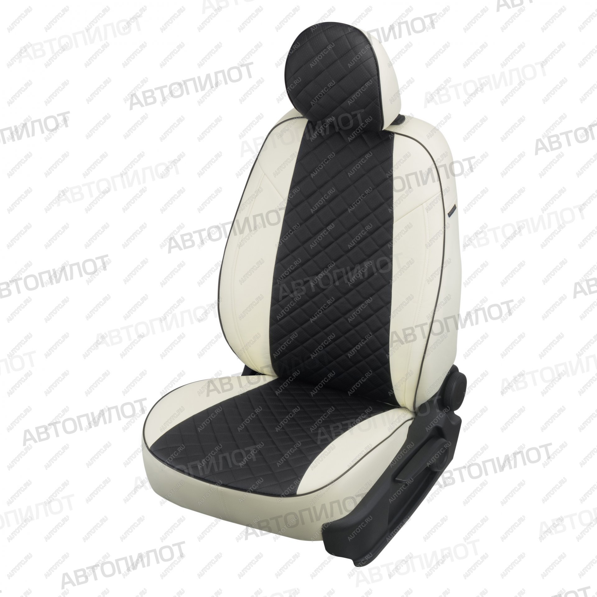 14 899 р. Чехлы на сиденья Ромб (к. Comfort Luxe экокожа) Автопилот  Уаз Патриот ( 23632,  3163 5 дв.) (2016-2025) 2-ой рестайлинг пикап, 2-ой рестайлинг (белый/черный)  с доставкой в г. Таганрог