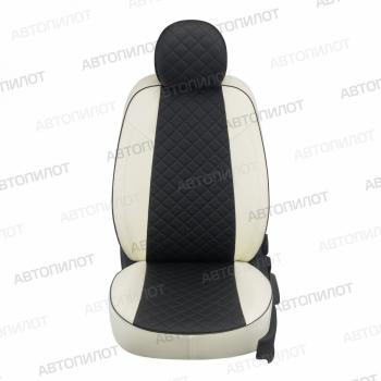 14 899 р. Чехлы на сиденья Ромб (к. Comfort Luxe экокожа) Автопилот  Уаз Патриот ( 23632,  3163 5 дв.) (2016-2025) 2-ой рестайлинг пикап, 2-ой рестайлинг (белый/черный)  с доставкой в г. Таганрог. Увеличить фотографию 3