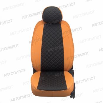 14 999 р. Чехлы на сиденья Ромб (к. Comfort Luxe экокожа) Автопилот  Уаз Патриот  23632 (2016-2025) 2-ой рестайлинг пикап (оранжевый/черный)  с доставкой в г. Таганрог. Увеличить фотографию 6