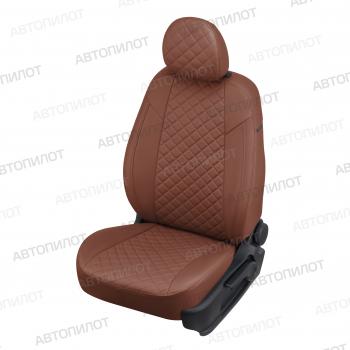 7 999 р. Чехлы на сиденья Ромб (к. Comfort Luxe экокожа) Автопилот  Уаз Патриот  23632 (2016-2025) 2-ой рестайлинг пикап (коричневый)  с доставкой в г. Таганрог. Увеличить фотографию 1