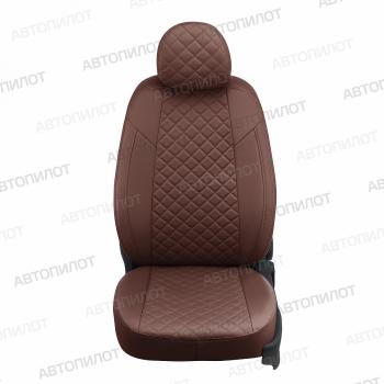 7 999 р. Чехлы на сиденья Ромб (к. Comfort Luxe экокожа) Автопилот  Уаз Патриот ( 23632,  3163 5 дв.) (2016-2025) 2-ой рестайлинг пикап, 2-ой рестайлинг (темно-коричневый)  с доставкой в г. Таганрог. Увеличить фотографию 3