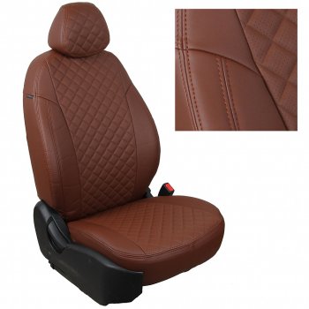 7 999 р. Чехлы на сиденья Ромб (к. Comfort Luxe экокожа) Автопилот  Уаз Патриот ( 23632,  3163 5 дв.) (2016-2025) 2-ой рестайлинг пикап, 2-ой рестайлинг (темно-коричневый)  с доставкой в г. Таганрог. Увеличить фотографию 2