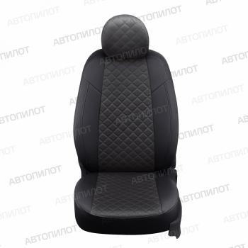 14 899 р. Чехлы на сиденья Алькантара ромб (к. Comfort Luxe экокожа) Автопилот  Уаз Патриот  23632 (2016-2025) 2-ой рестайлинг пикап (черный/темно-серый)  с доставкой в г. Таганрог. Увеличить фотографию 3