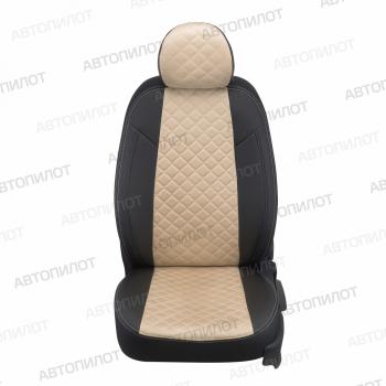 14 899 р. Чехлы на сиденья Алькантара ромб (к. Comfort Luxe экокожа) Автопилот  Уаз Патриот  23632 (2016-2025) 2-ой рестайлинг пикап (черный/бежевый)  с доставкой в г. Таганрог. Увеличить фотографию 4