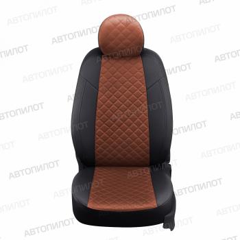 14 499 р. Чехлы на сиденья Алькантара ромб (к. Comfort Luxe экокожа) Автопилот  Уаз Патриот  23632 (2016-2025) 2-ой рестайлинг пикап (черный/коричневый)  с доставкой в г. Таганрог. Увеличить фотографию 4